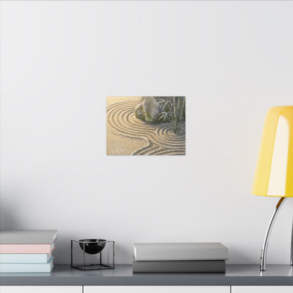 Rock Garden Winter Canvas Art | Zen Peaceful Design