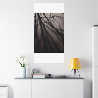 Dark Japandi Shadow Play in Dawn | Moody Minimal Canvas Art