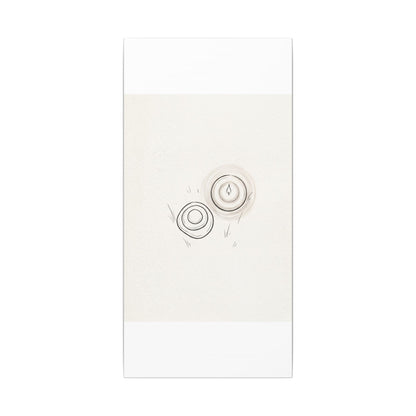 River Stones Canvas Art | Winter Japandi Minimal Line Art