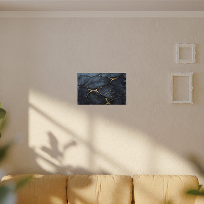 Mono No Aware Cracked Earth Canvas Art - Dark Japandi Charcoal Ink