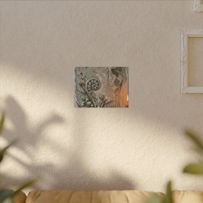 Japandi Fern Unfurling in Candlelight | Texture Canvas Art