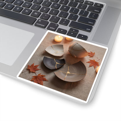 Candlelight Broken Pottery Sticker - Japandi Ma Art Print