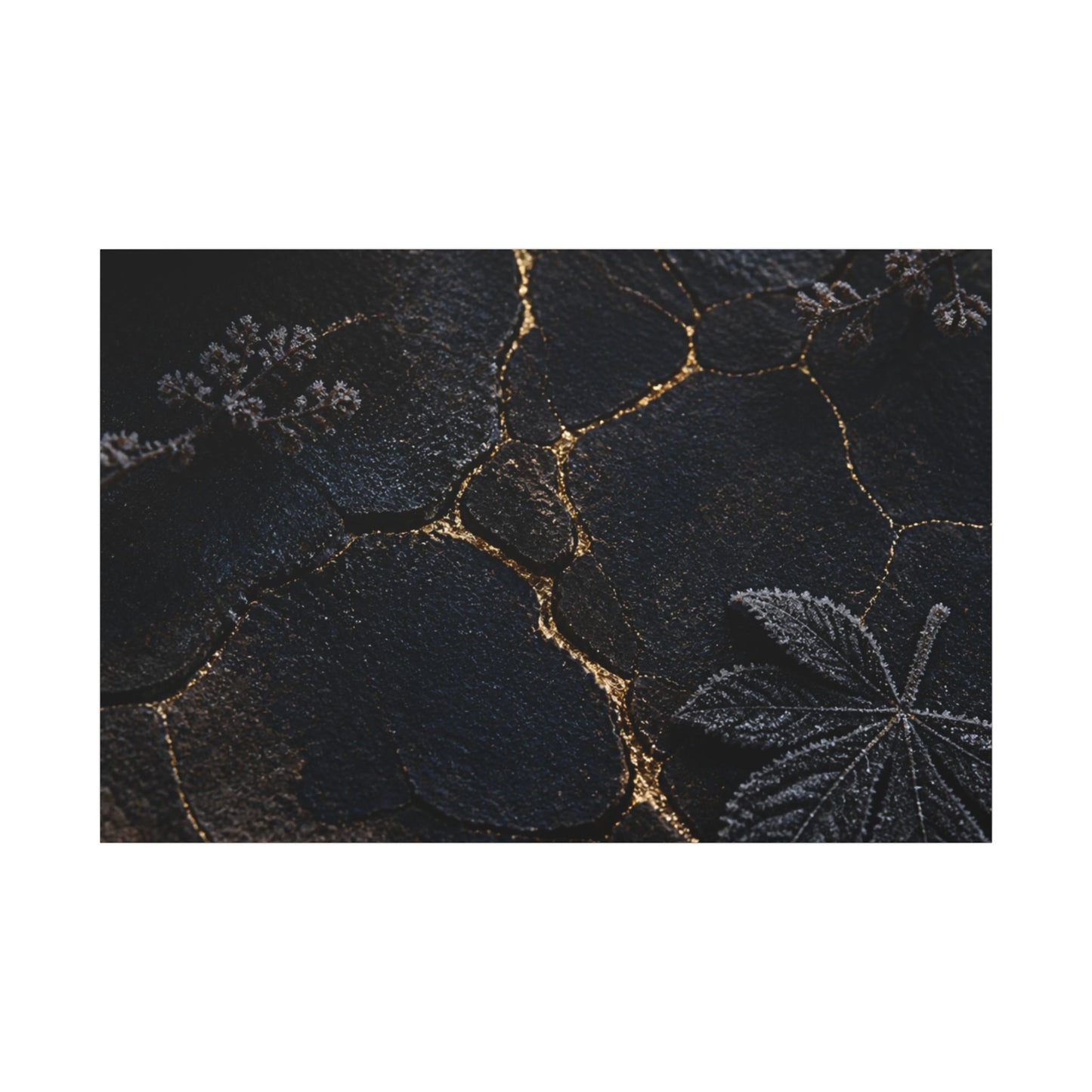 Candlelight Cracked Earth Canvas Art - Dark Japandi Ma