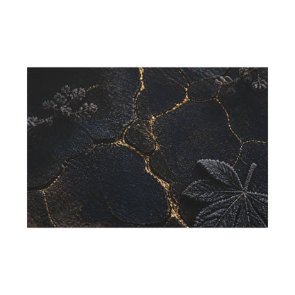 Candlelight Cracked Earth Canvas Art - Dark Japandi Ma