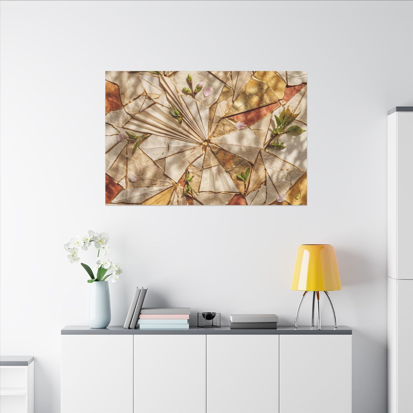 Resilient Paper Fold Canvas Art - Gold Repair Kintsugi