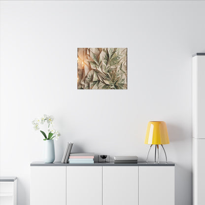 Japandi Paper Fold in Candlelight | Texture Canvas Art