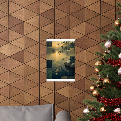 Winter Water Ripple Ukiyo E Inspired Wall Art Print | Tranquil Decor
