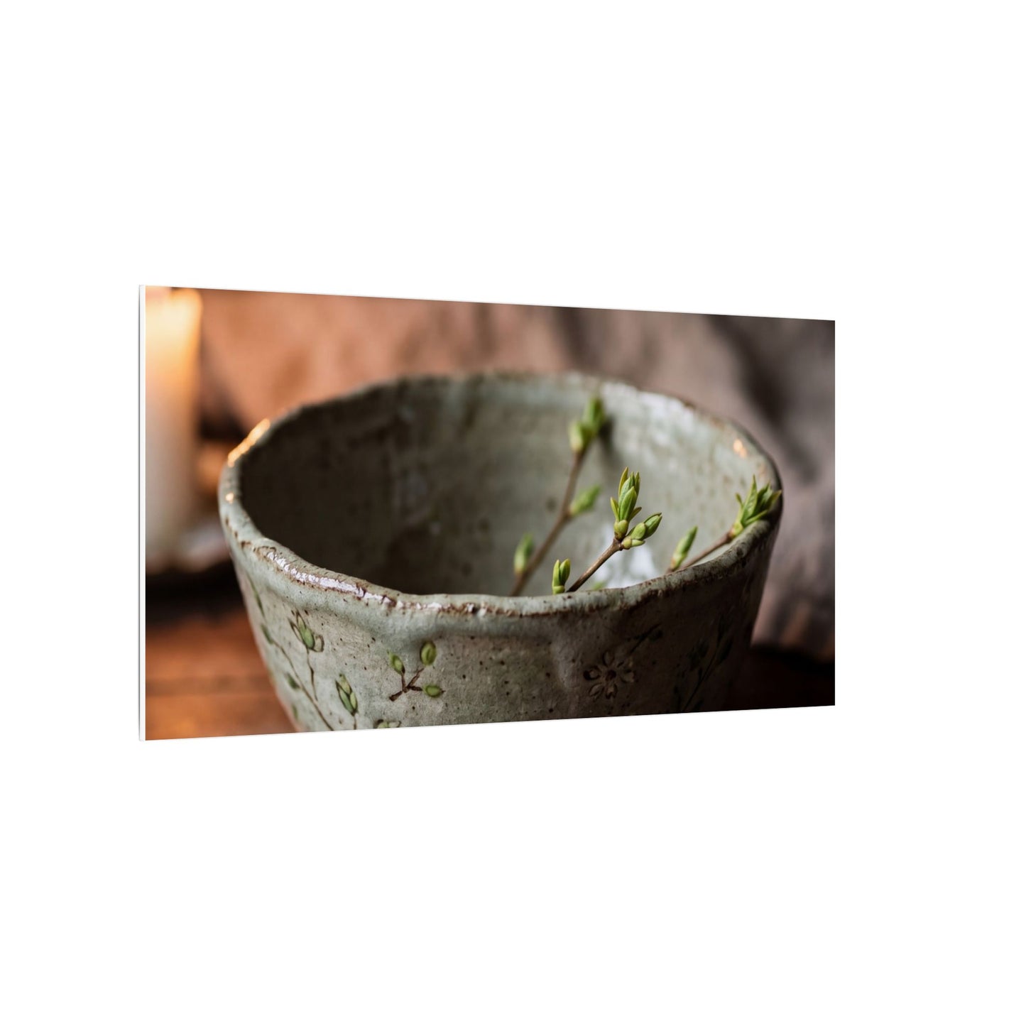 Ceramic Bowl Spring Canvas Art | Japandi Neutral Design