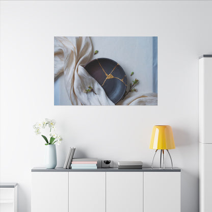 Ma Silk Drape Canvas Art - Kintsugi Gold Repair