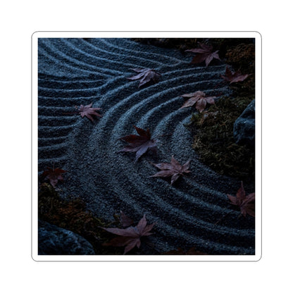 Luxurious Rock Garden Sticker - Dark Texture Dark Japandi Art Print