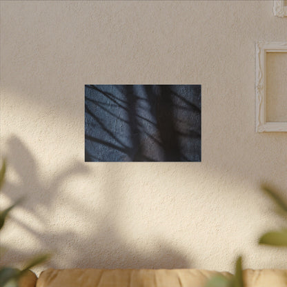 Dark Japandi Shadow Play in Moonlight | Moody Minimal Canvas Art