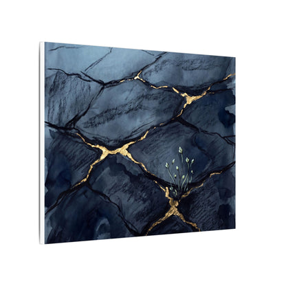 Mono No Aware Cracked Earth Canvas Art - Dark Japandi Charcoal Ink
