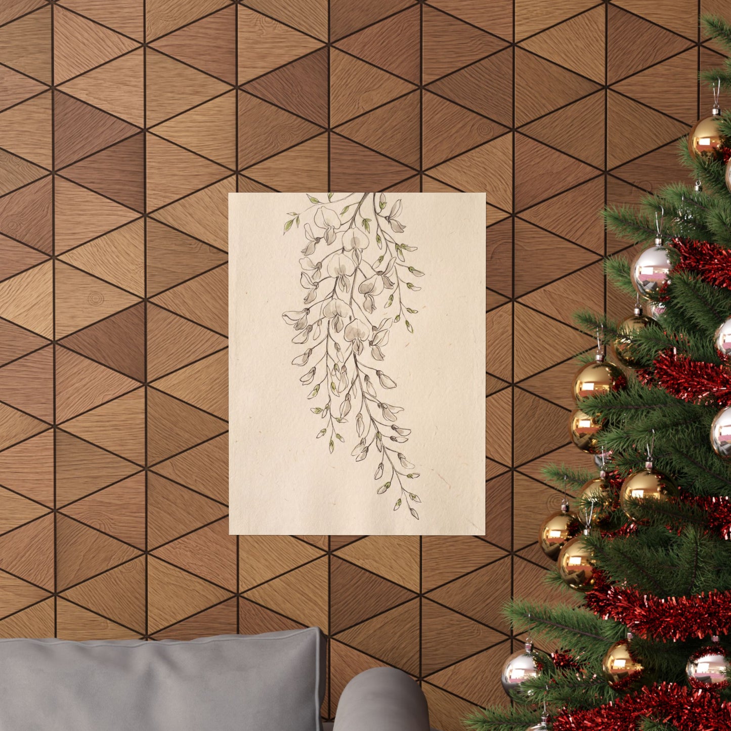 Golden Hour Wisteria Wall Art Print - Japandi Seijaku