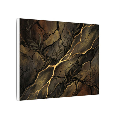 Cracked Earth Charcoal Ink Canvas Art | Bold Dark Japandi Art