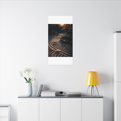 Rock Garden Moody Minimal Canvas Art | Bold Dark Japandi Art