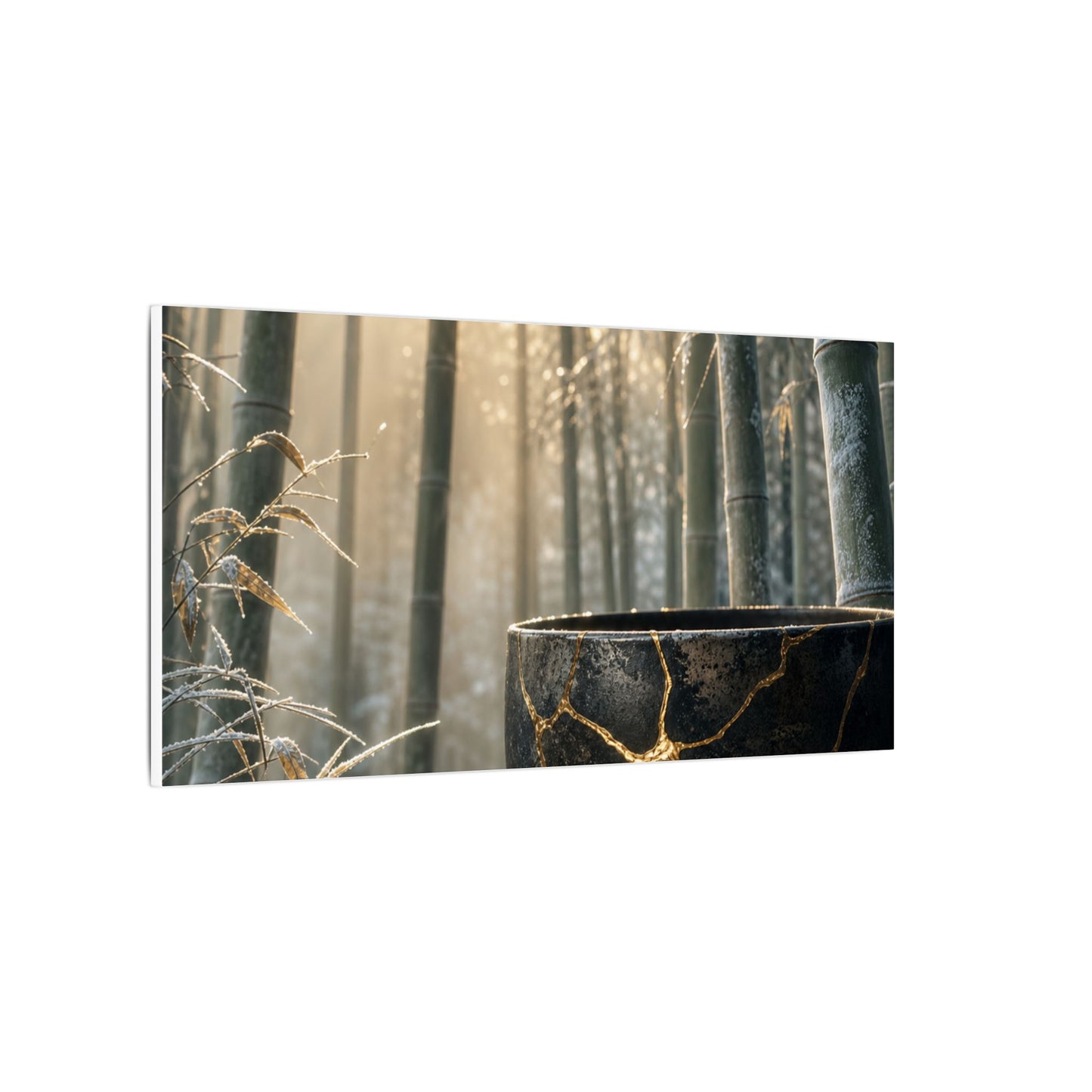 Fukinsei Bamboo Grove Canvas Art - Kintsugi Gold Repair