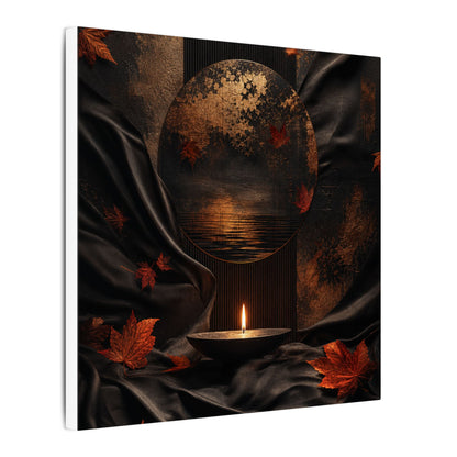 Silk Drape Autumn Canvas Art | Dark Japandi Moody Design