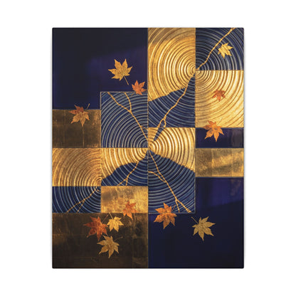 Autumn Water Ripple Crackle Gold Canvas Art | Artful Decor