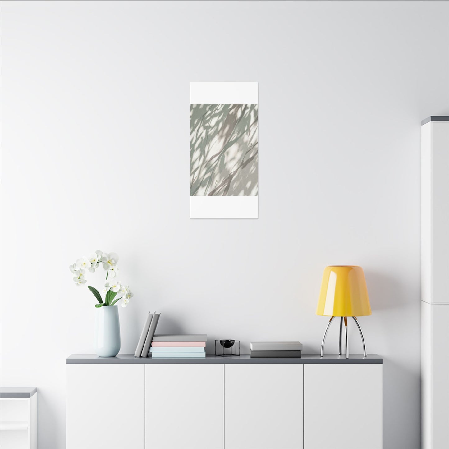 Japandi Shadow Play in Dappled | Japanese Pattern Canvas Art