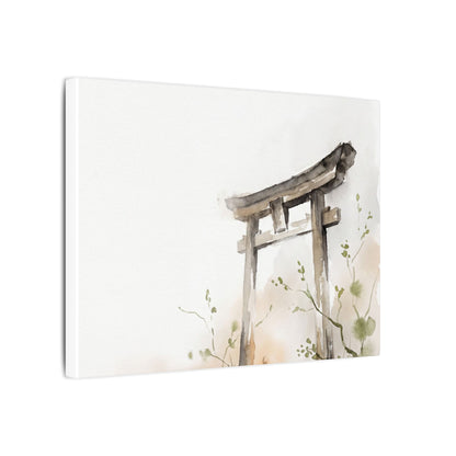 Fukinsei Torii Gate Canvas Art - Japandi Watercolor