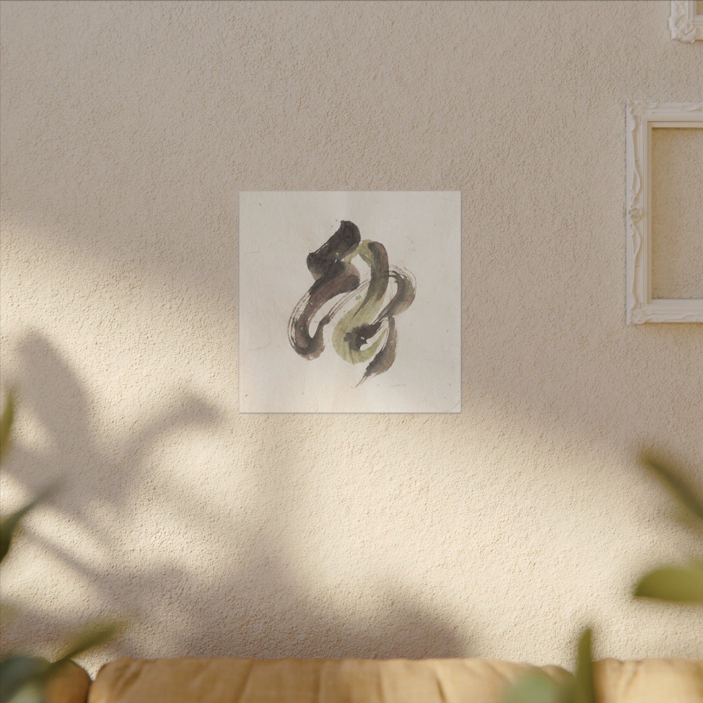Ink Brushstroke Canvas Art | Spring Japandi Japanese Pattern Art