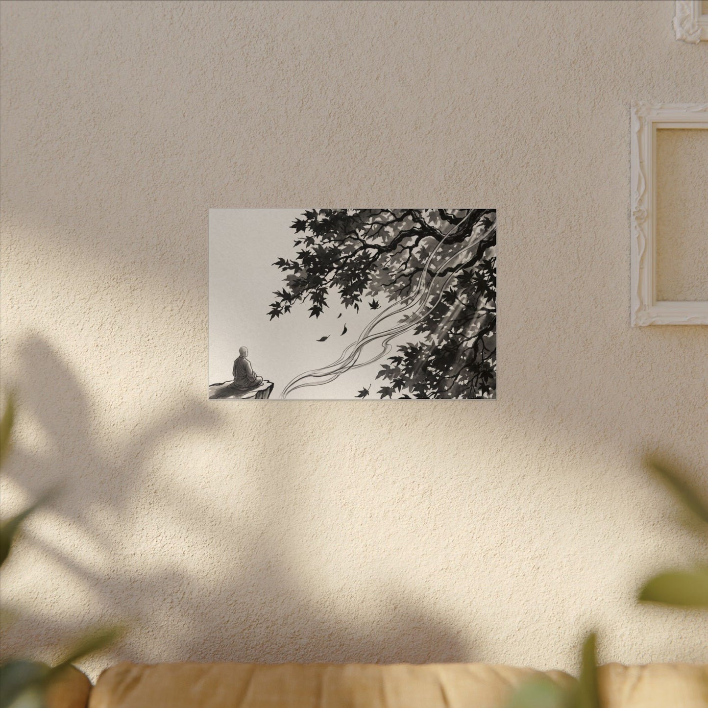 Serene Incense Smoke Canvas Art - Ukiyo E Inspired Zen