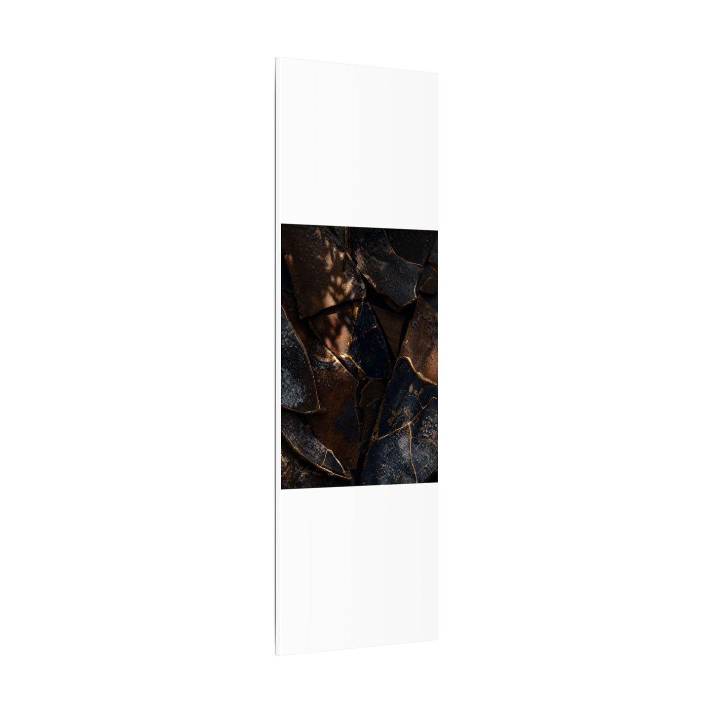 Fukinsei Broken Pottery Canvas Art - Dark Japandi Dark Texture