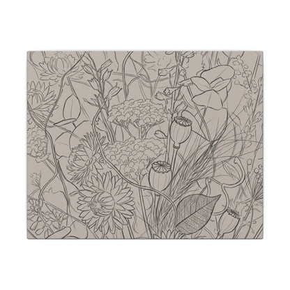 Summer Dried Flowers Minimal Line Canvas Art | Elegant Decor