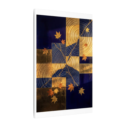 Autumn Water Ripple Crackle Gold Canvas Art | Artful Decor