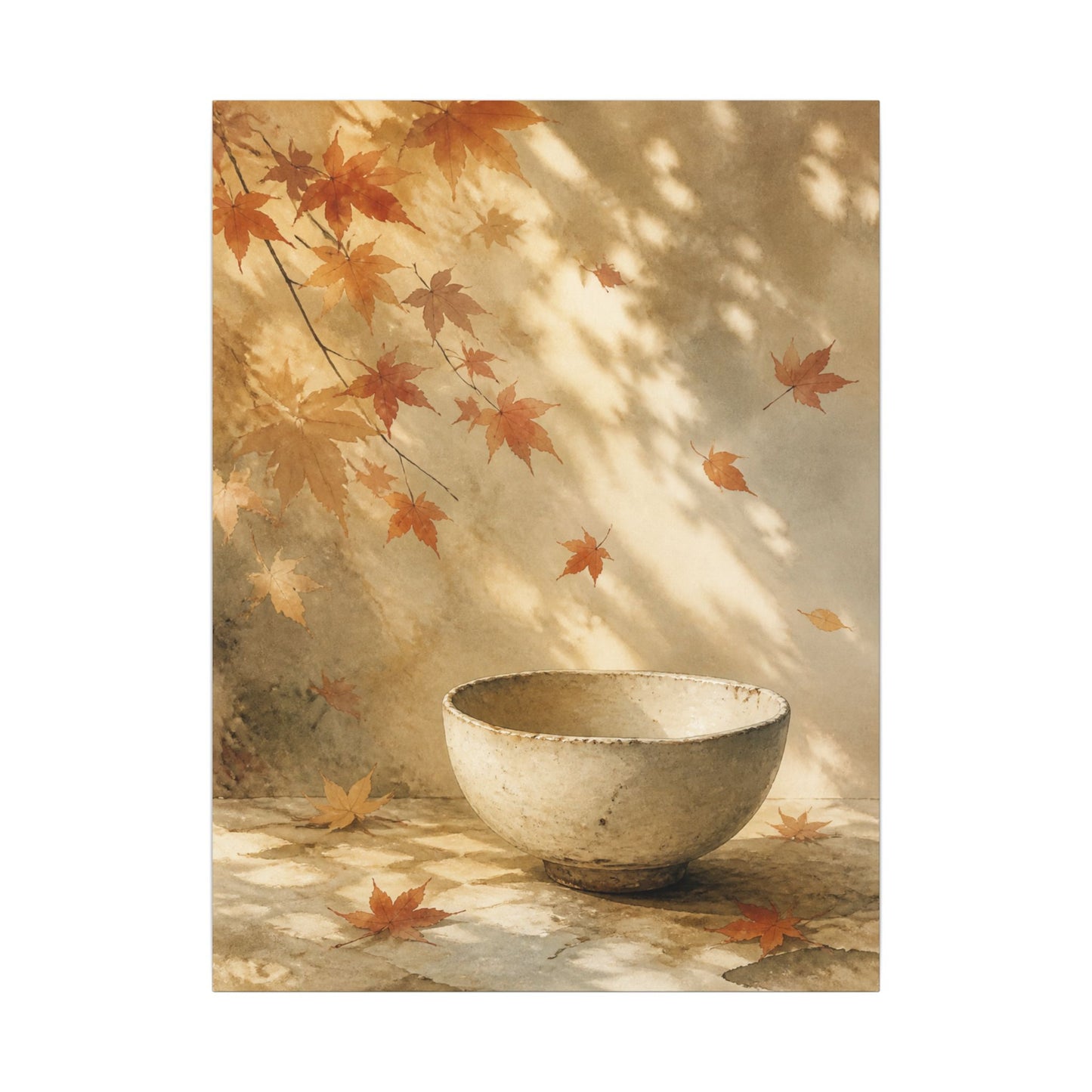 Japandi Ceramic Bowl in Dappled | Watercolor Canvas Art