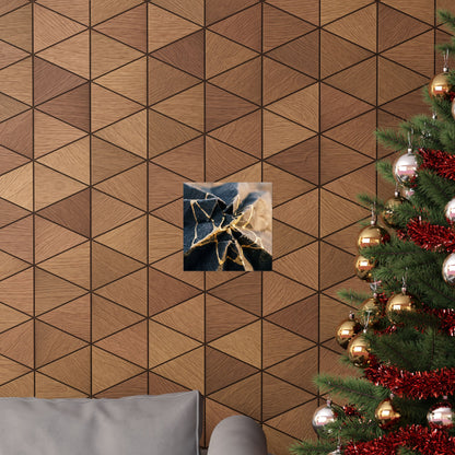 Paper Fold Wall Art Print | Winter Kintsugi Gold Repair Art