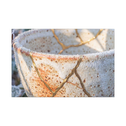 Resilient Ceramic Bowl Canvas Art - Gold Vein Kintsugi