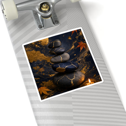 Autumn River Stones Gold Vein Sticker | Philosophical Decor