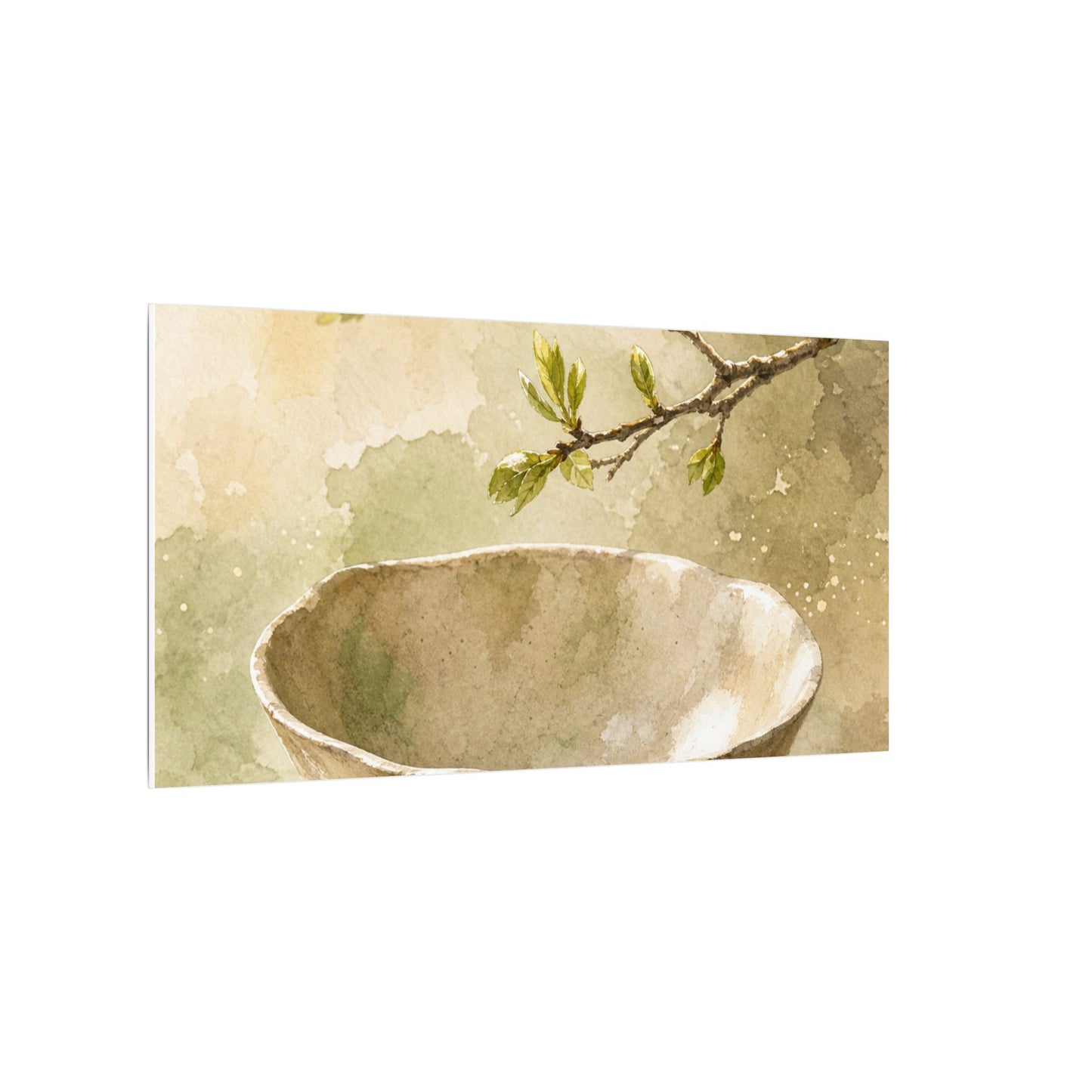 Warm Ceramic Bowl Canvas Art - Watercolor Japandi