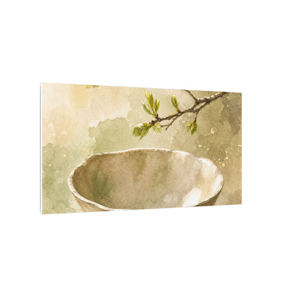 Warm Ceramic Bowl Canvas Art - Watercolor Japandi