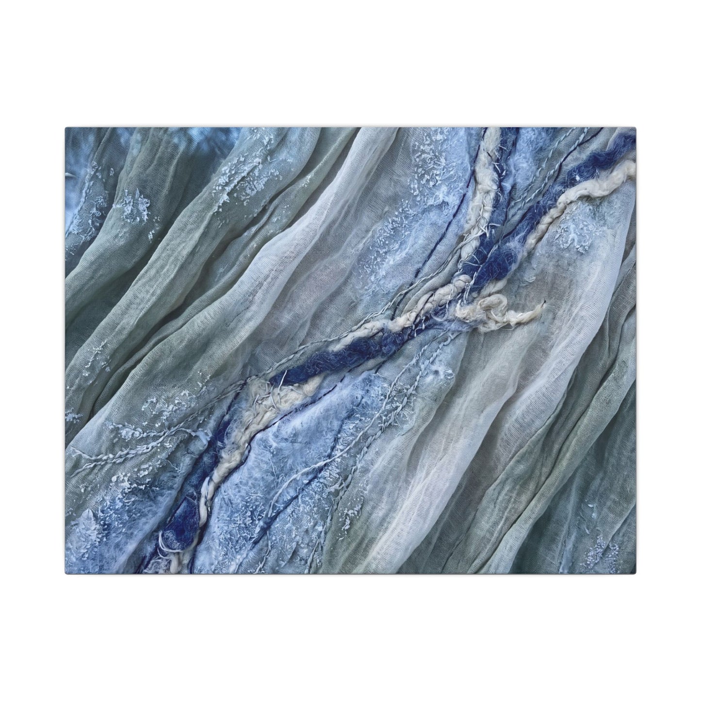 Moonlight Silk Drape Canvas Art - Japandi Mono No Aware Art Print