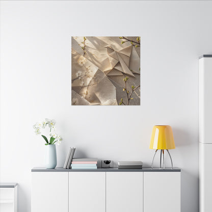 Golden Hour Paper Fold Canvas Art - Japandi Fukinsei