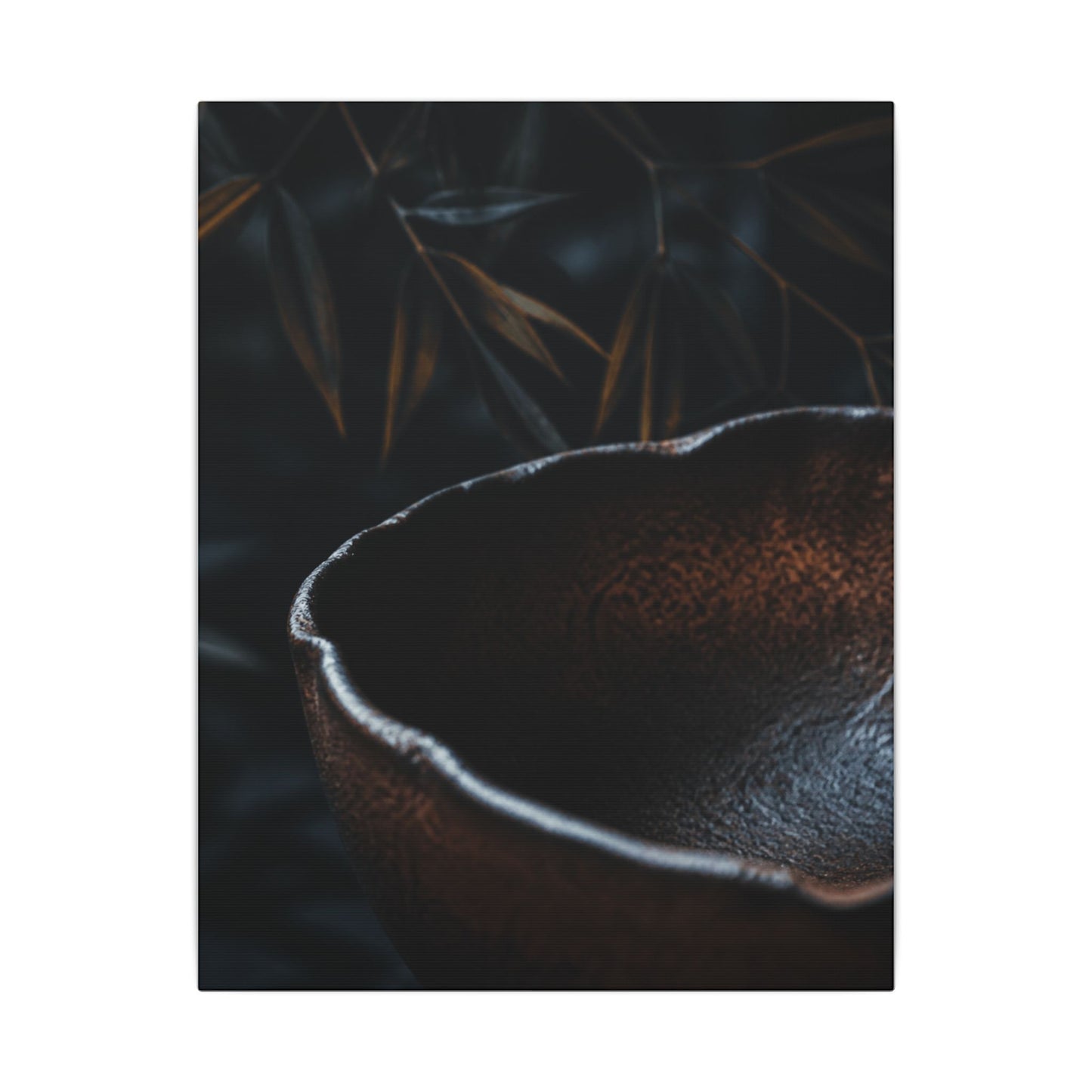 Luxurious Ceramic Bowl Canvas Art - Shadow Zen Dark Japandi