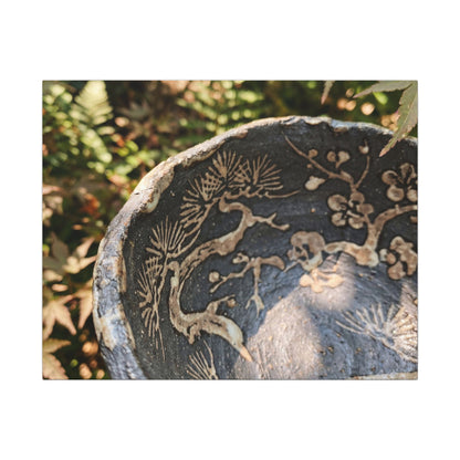 Ceramic Bowl Canvas Art | Summer Japandi Japanese Pattern Art Art Print