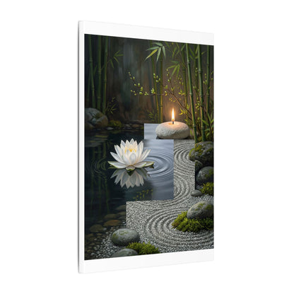 Candlelight Lotus Flower Canvas Art - Zen Kanso