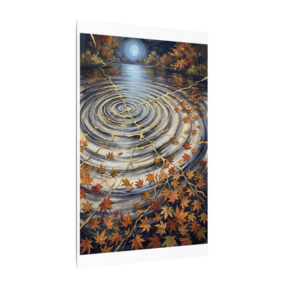 Moonlight Water Ripple Canvas Art - Kintsugi Fukinsei