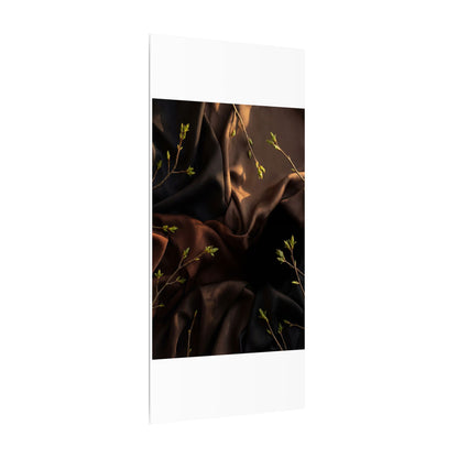 Dark Japandi Silk Drape in Golden Hour | Moody Minimal Canvas Art