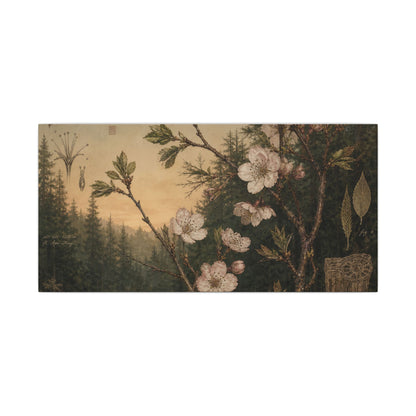 Spring Cherry Blossom Herbarium Canvas Art | Nostalgic Decor