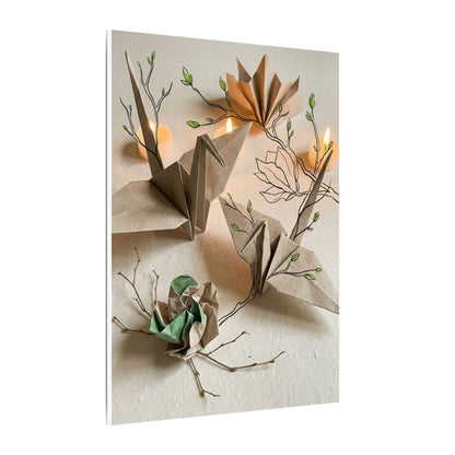 Paper Fold Spring Canvas Art | Japandi Earthy Design