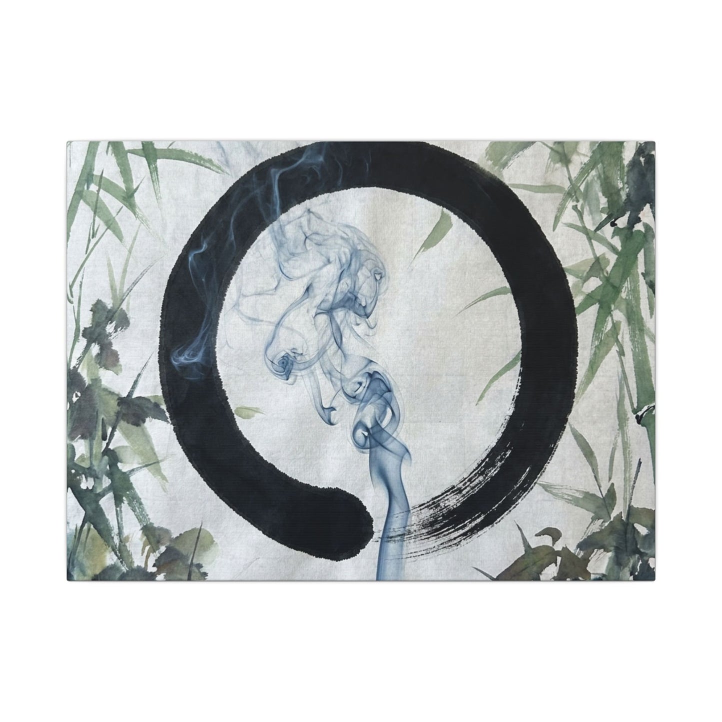 Zen Incense Smoke in Moonlight | Enso Canvas Art