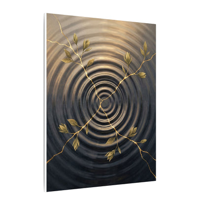 Kanso Water Ripple Canvas Art - Kintsugi Gold Vein