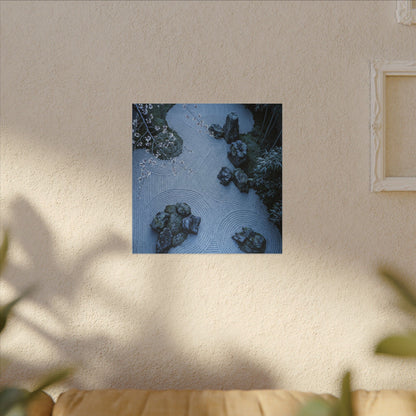Contemplative Cherry Blossom Canvas Art - Karesansui Zen