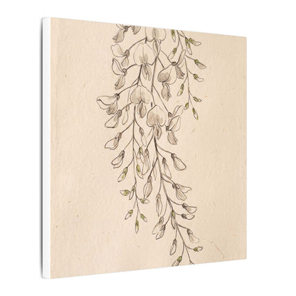 Japandi Wisteria in Golden Hour | Minimal Line Canvas Art