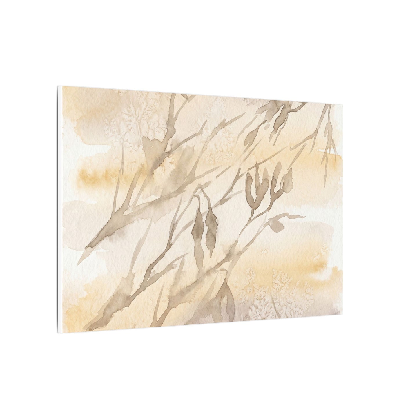Shadow Play Winter Canvas Art | Japandi Warm Design