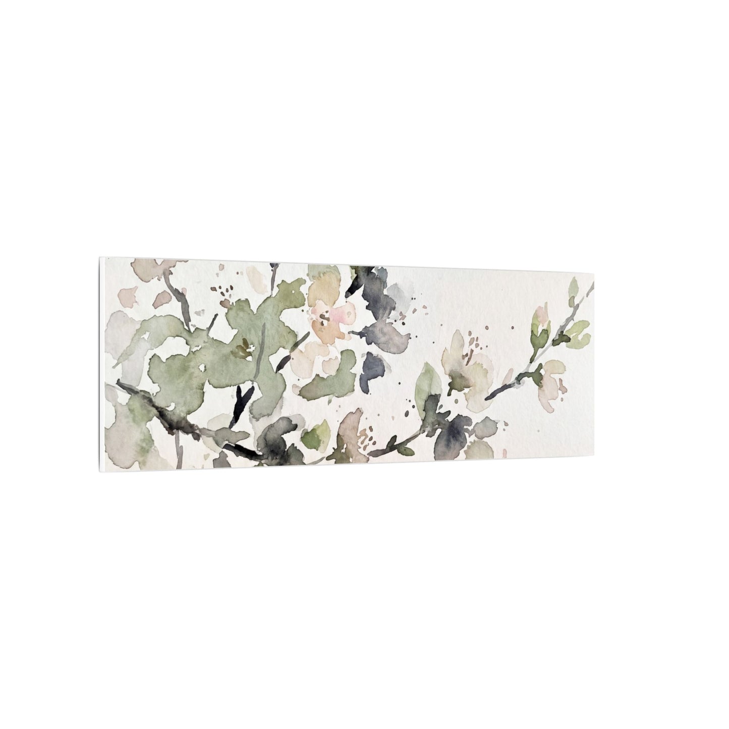 Cherry Blossom Watercolor Canvas Art | Elegant Japandi Art